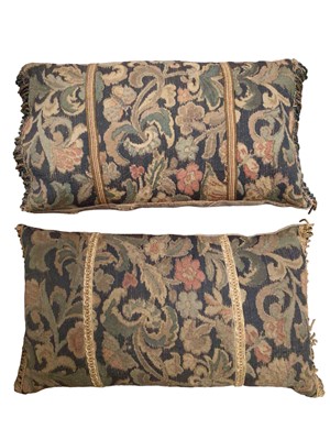 Lot 352 - Pair of tapestry cushions with tassel trims