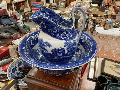 Lot 426 - 19th century Copeland Spode blue and white transfer printed wash jug and bowl