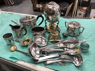 Lot 1108 - Collection of assorted silver and plated ware for division into suitable lots