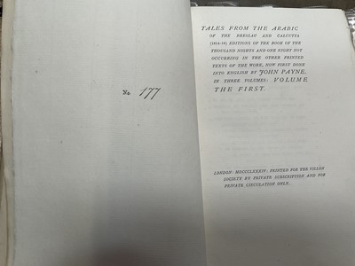 Lot 186 - The Thousand and One Nights - complete 12 volume set, privately published in 1883