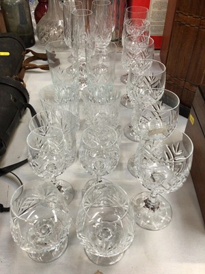 Lot 330 - Group of cut glass wines, champagne flutes, tumblers etc