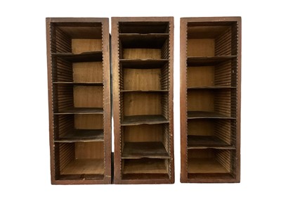 Lot 157 - Set of three mahogany filing boxes