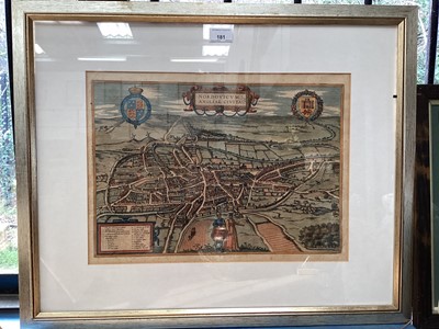 Lot 181 - Late 16th century hand coloured map of Norwich by Braun and Frans Hogenberg