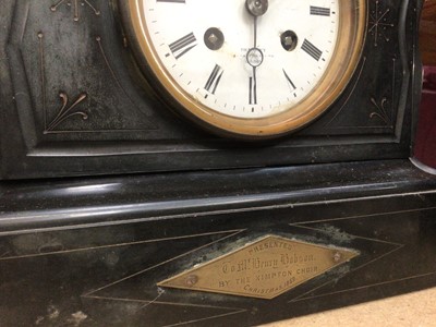 Lot 672 - Victorian slate clock
