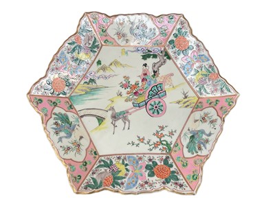 Lot 140 - Japanese hexagonal charger and provincial bowl