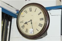 Lot 3586 - Late 19th century wall Clocksck with eight day...