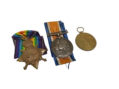 Lot 707 - First World War 1914 - 15 Star trio comprising 1914 - 15 Star, War and Victory medals named to 2654 PTE. P. Tobin. W. York. R.