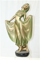 Lot 3633 - Art Deco-style gold-coloured statuette of a...