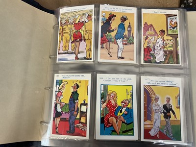 Lot 229 - Large blue album of Brook Comic postcards, unposted, approximately 60