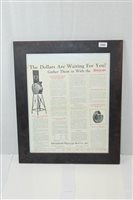 Lot 3466 - Original framed leaflet for Mutoscope machine