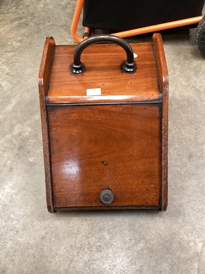 Lot 1279 - Victorian mahogany polescreen together with a coal purdonium