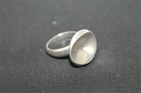 Lot 2106 - Stylish 1980s Georg Jensen Silverer disc ring,...