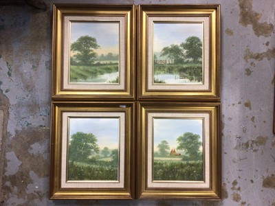 Lot 793 - Edward Turner (b.1927) four oils on canvas - Rural Landscapes, signed, in gilt frames