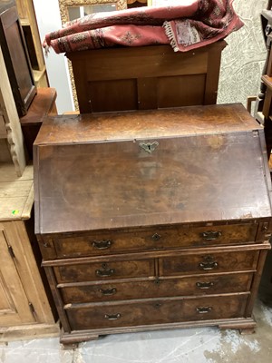 Lot 1375 - George I walnut veneered bureau