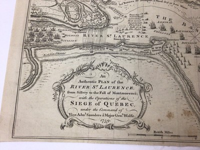 Lot 841 - 1759 siege of Quebec map