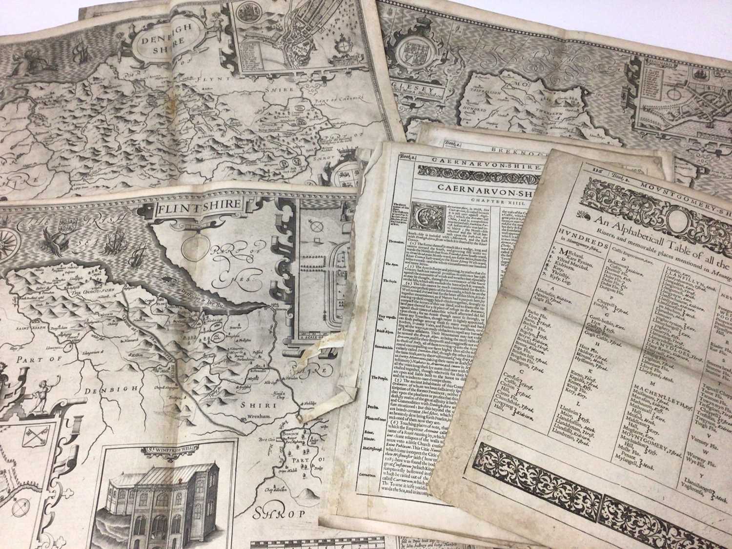 Lot 842 - Collection of John Speed Welsh maps, all circa 1627