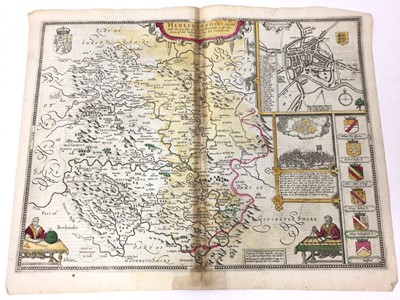 Lot 843 - John Speed - 17th century Map of Herefordshire, with some hand colouring
