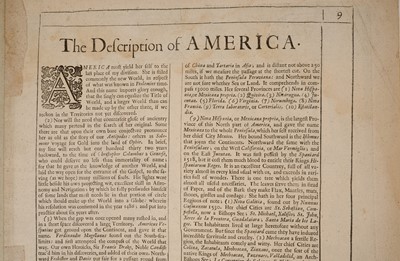 Lot 844 - John Speed - 17th century engraved Map of America, dated 1626 (but 1676