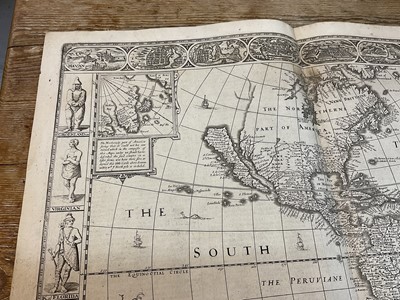 Lot 844 - John Speed - 17th century engraved Map of America, dated 1626 (but 1676