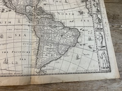 Lot 844 - John Speed - 17th century engraved Map of America, dated 1626 (but 1676