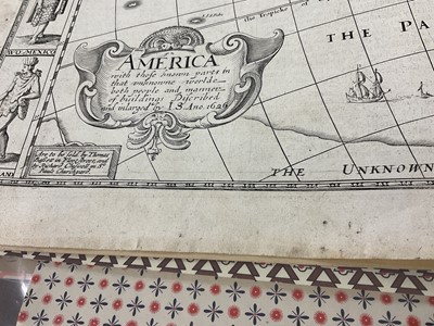 Lot 844 - John Speed - 17th century engraved Map of America, dated 1626 (but 1676