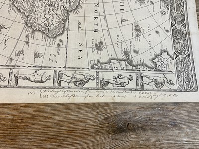 Lot 844 - John Speed - 17th century engraved Map of America, dated 1626 (but 1676