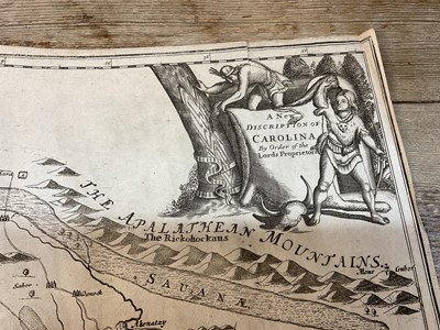 Lot 845 - John Ogilby - rare engraved Map of Carolina, 1672