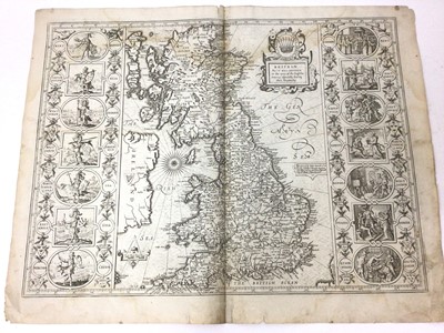 Lot 846 - John Speed 17th century engraved map - Britain as it was Devided in the Tyme of the English Saxons