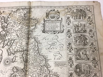 Lot 846 - John Speed 17th century engraved map - Britain as it was Devided in the Tyme of the English Saxons