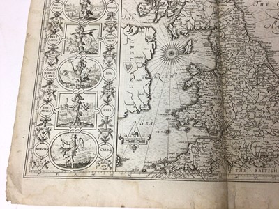 Lot 846 - John Speed 17th century engraved map - Britain as it was Devided in the Tyme of the English Saxons