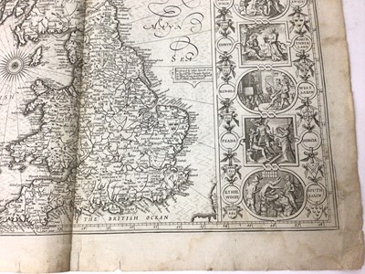 Lot 846 - John Speed 17th century engraved map - Britain as it was Devided in the Tyme of the English Saxons