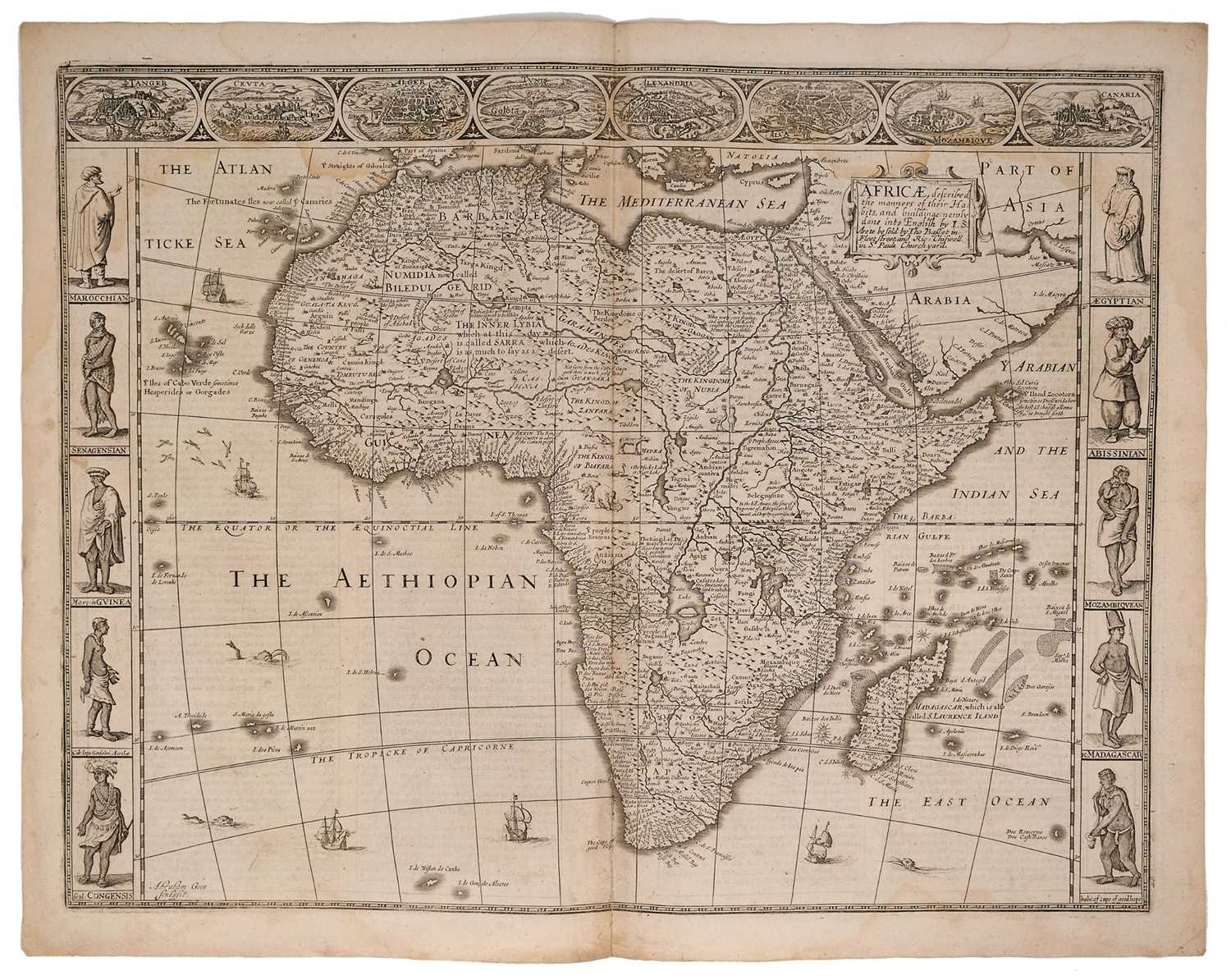 Lot 837 - John Speed 17th century engraved map of Africa