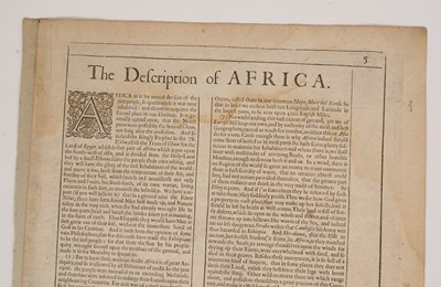 Lot 837 - John Speed 17th century engraved map of Africa