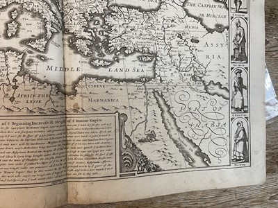 Lot 838 - John Speed 17th century engraved map of The Romane Empire