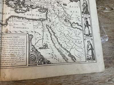 Lot 838 - John Speed 17th century engraved map of The Romane Empire