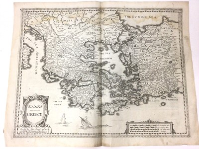 Lot 839 - John Speed 17th century engraved map of Greece