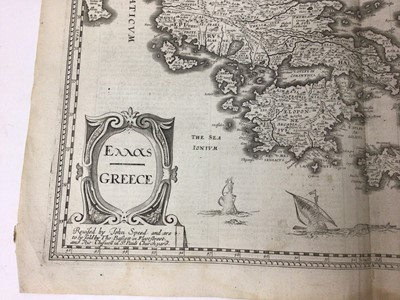 Lot 839 - John Speed 17th century engraved map of Greece