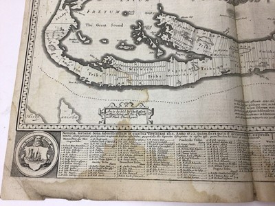 Lot 836 - John Speed, 17th century engraved map of Bermuda