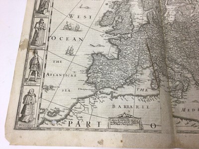 Lot 835 - John Speed - 17th century map of Europ and the chiefe Cities contayned therin ...