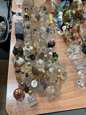 Lot 400 - Collection of cut glass and various other perfume bottles