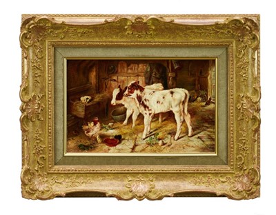 Lot 901 - Manner of Walter Hunt (1861-1941) oil on board - The Dog in the Manger, in gilt frame