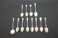 Lot 3607 - Twelve Silverer golfing trophy spoons (various...