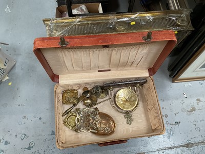 Lot 549 - Group of copper and brass including fender etc and a vintage suitcase