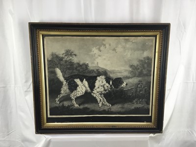 Lot 45 - "Thunder" Old English Setter mezzotint on wove, not laid down William Ward after HB Chalon "Horse painter to the Duke and Duchess of York".  Pub. London 1798.  Framed and glazed Hogarth frame.  55c...