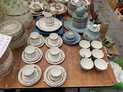 Lot 540 - Paragon Berlinda pattern six place teaset, together with Royal Doulton Forest Glade teaset and Wedgwood Jasperware items.