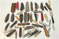 Lot 3592 - Mixed collection of penknives and other clasp...