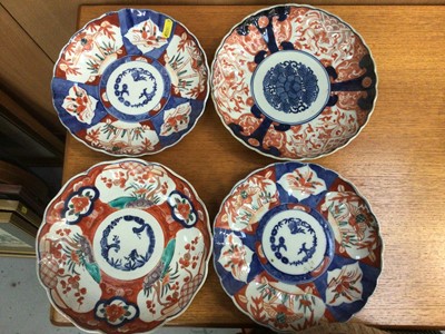 Lot 106 - Four antique Japanese imari plates