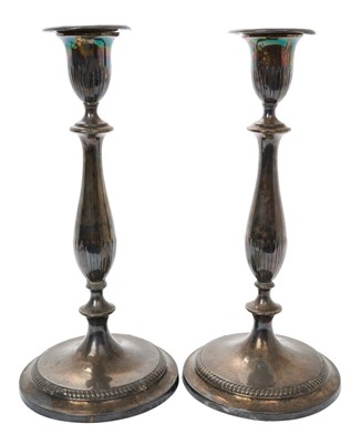 Lot 336 - Pair of Georgian silver candlesticks