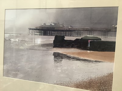Lot 384 - Martin Aubert watercolour, Brighton pier, signed
