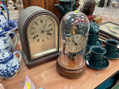 Lot 429 - Glass domed clock and a mantel clock (2)